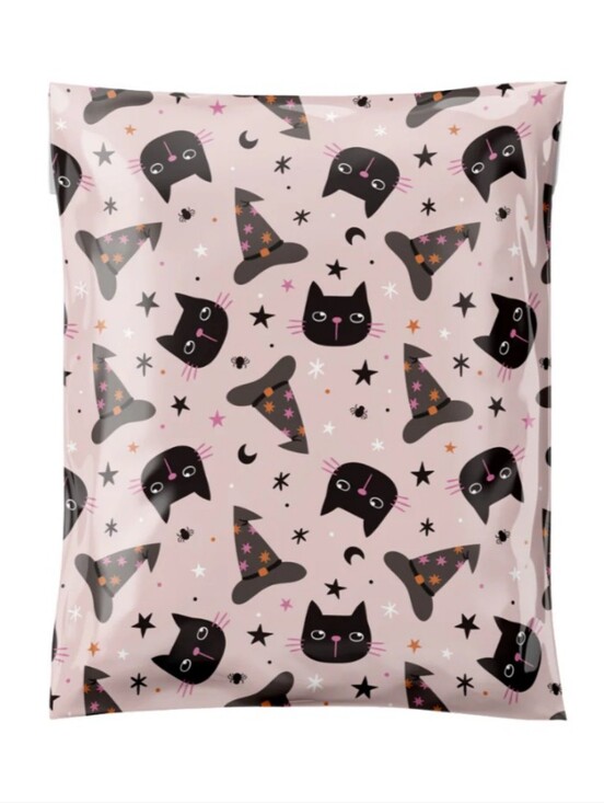 poly lush Other - PolyMailers 10" By 13" Witchy Kitties Pink Background Halloween Polymailers 10ct